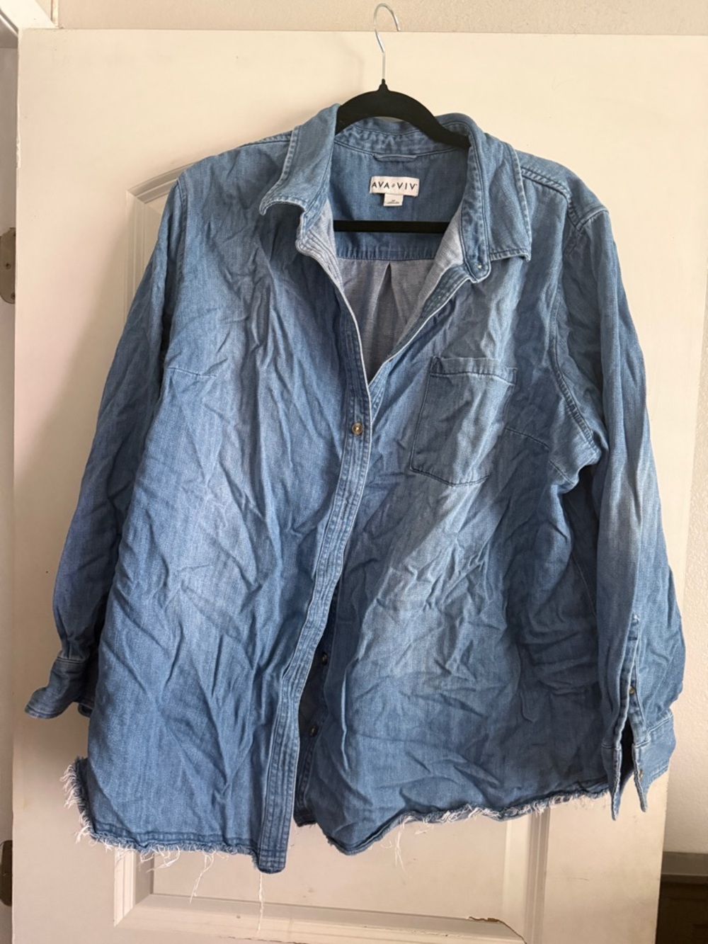 Ava & Viv Light Blue Denim Shacket